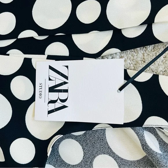 NWT - Zara Studio Limited Edition Black and White Polka Dot Jumpsuit - Picture 9 of 11